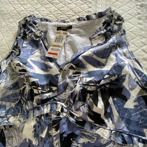 Alfani Leaf Print Mini Dress Size 12 Petite - Picture 6 of 13